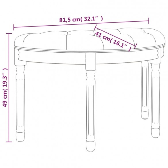 Banc Bleu 81,5x41x49 cm Velours