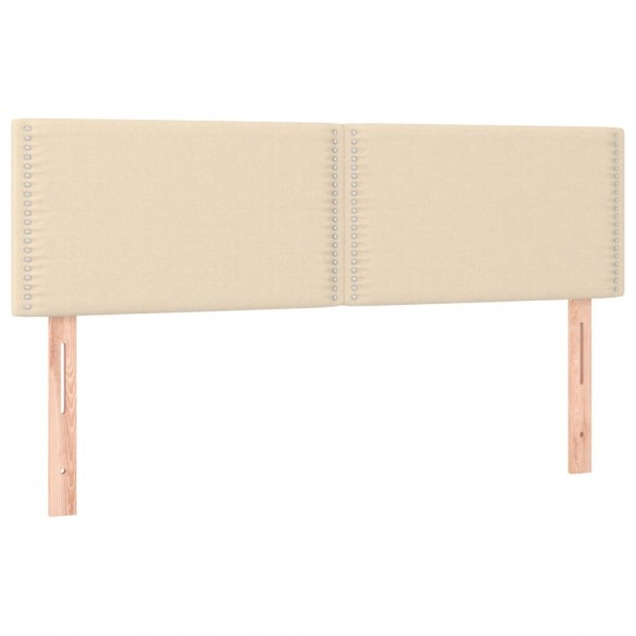 Cadre de lit avec matelas Crème 140x190 cm Tissu