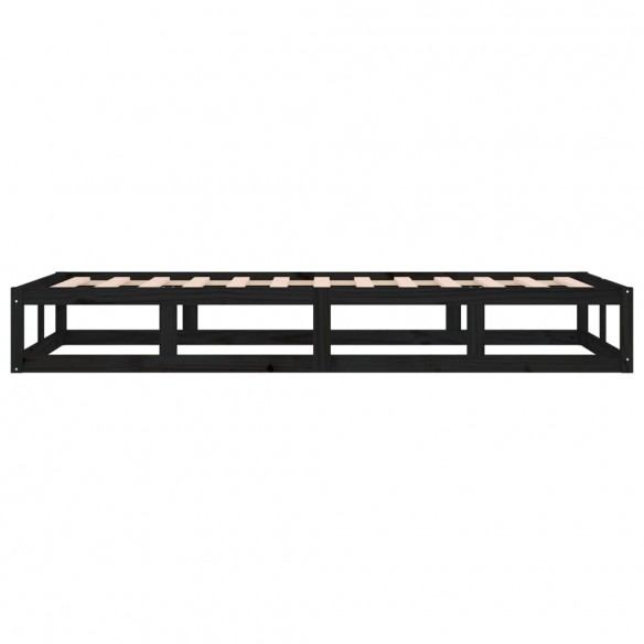 Cadre de lit Noir 75x190 cm Petit simple Bois massif