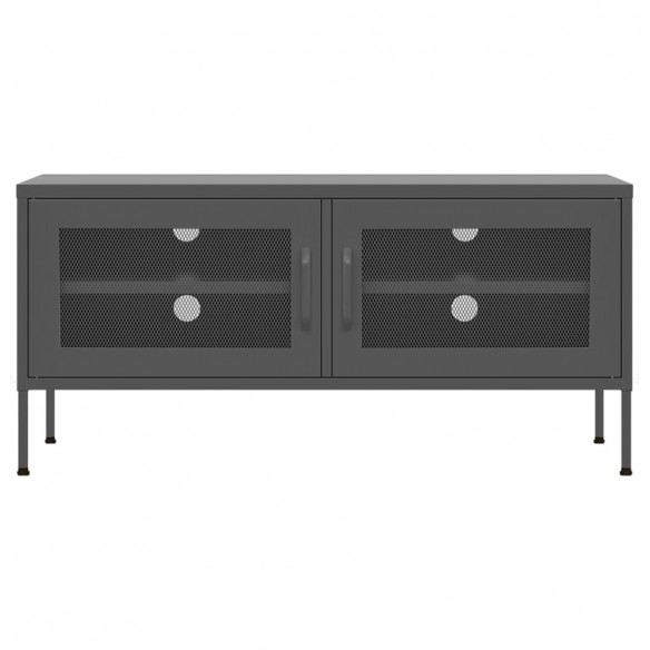 Meuble TV Anthracite 105x35x50 cm Acier