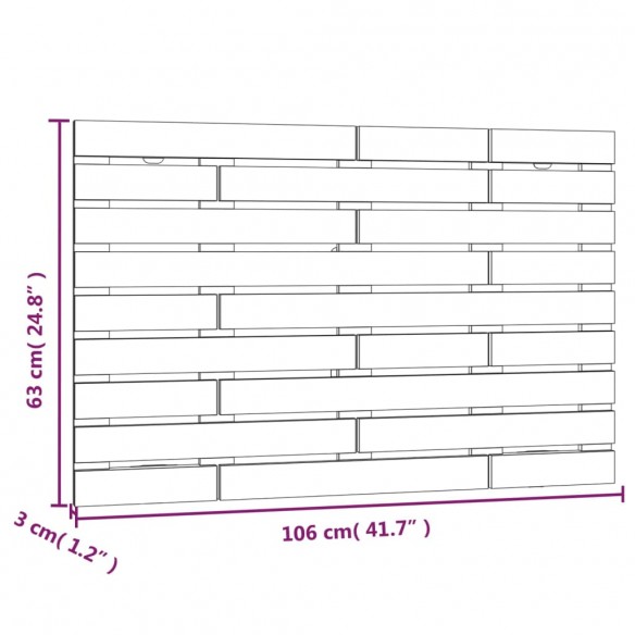 Tête de lit murale 106x3x63 cm Bois massif de pin