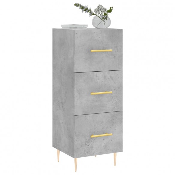 Buffet Gris béton 34,5x34x90 cm Bois d'ingénierie