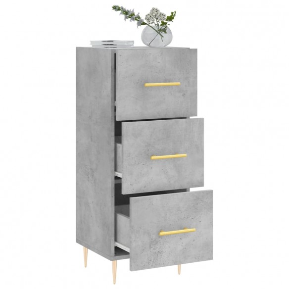 Buffet Gris béton 34,5x34x90 cm Bois d'ingénierie