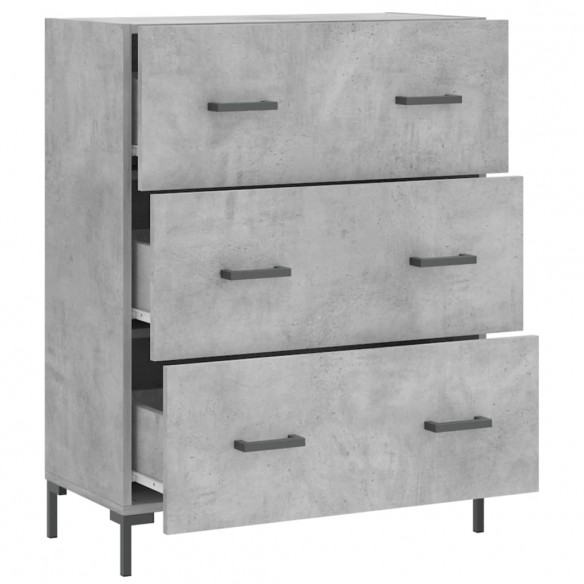 Buffet gris béton 69,5x34x90 cm bois d'ingénierie