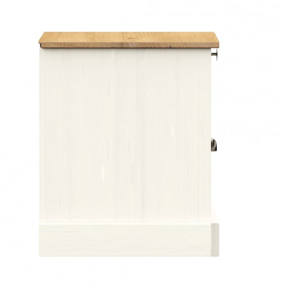 Table de chevet VIGO blanc 42x35x40 cm bois de pin massif