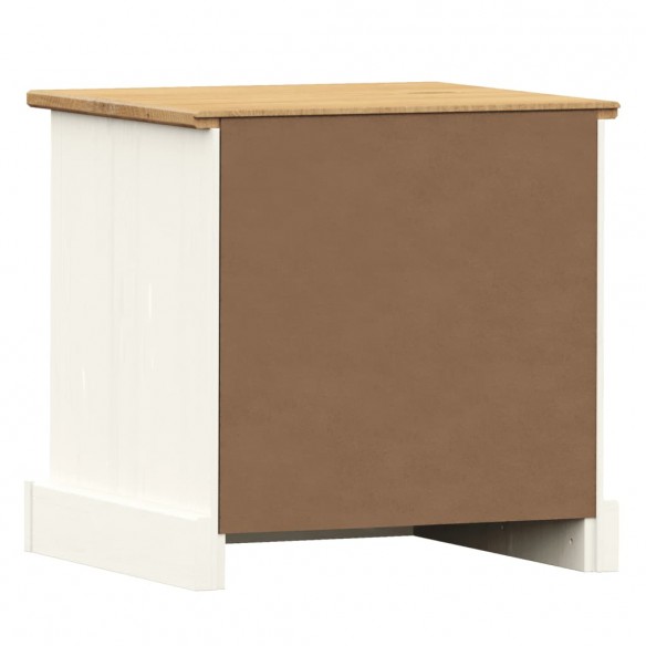 Table de chevet VIGO blanc 42x35x40 cm bois de pin massif