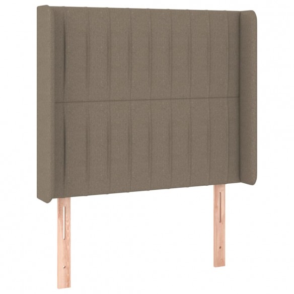 Tête de lit avec oreilles Taupe 103x16x118/128 cm Tissu