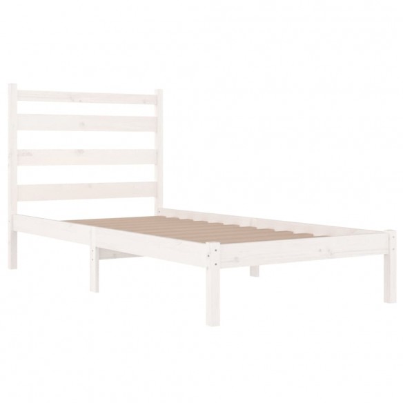 Cadre de lit Blanc Bois de pin massif 100x200 cm