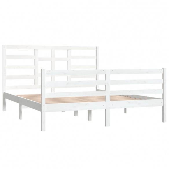 Cadre de lit Blanc Bois massif 160x200 cm