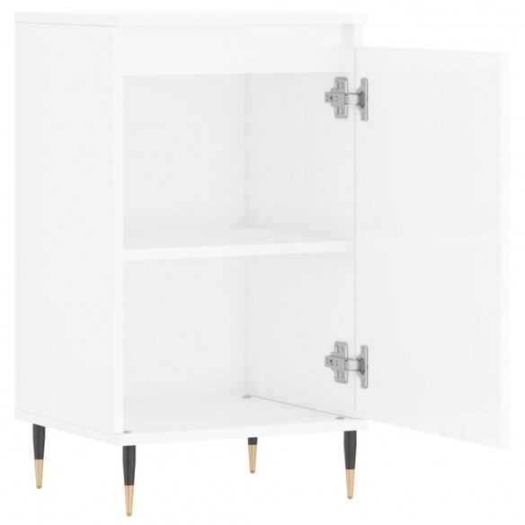 Buffet blanc brillant 40x35x70 cm bois d'ingénierie