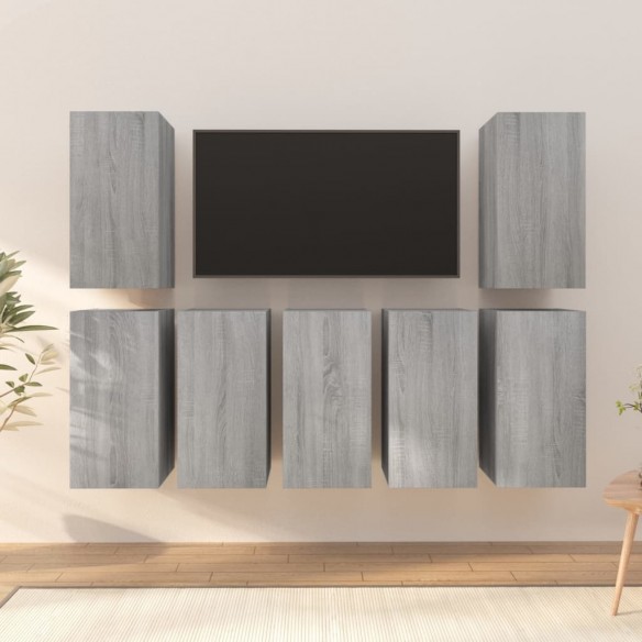 Meubles TV 7 pcs Sonoma gris 30,5x30x60 cm Bois d'ingénierie