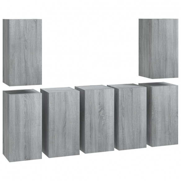 Meubles TV 7 pcs Sonoma gris 30,5x30x60 cm Bois d'ingénierie