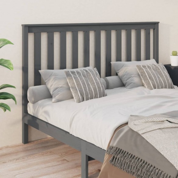 Tête de lit Gris 156x6x101 cm Bois massif de pin