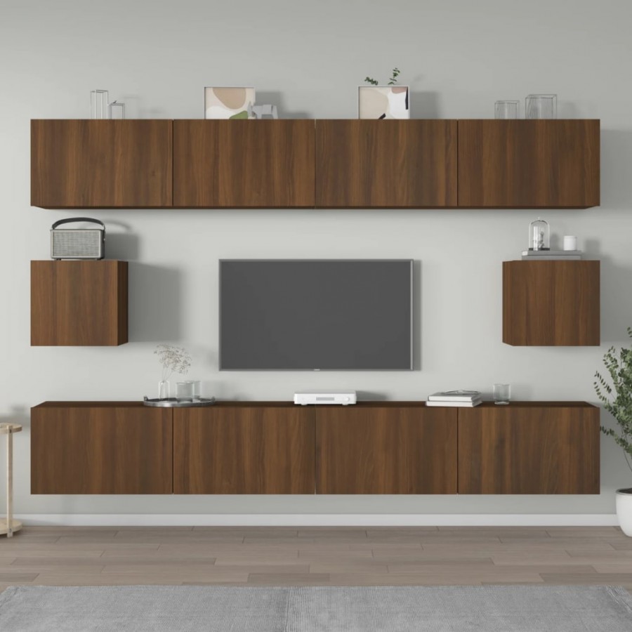 Ensemble de meubles TV 6 pcs Chêne marron Bois d'ingénierie