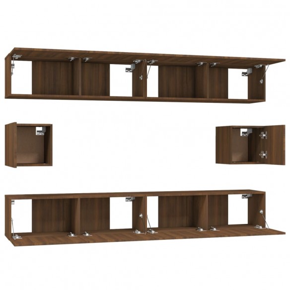 Ensemble de meubles TV 6 pcs Chêne marron Bois d'ingénierie