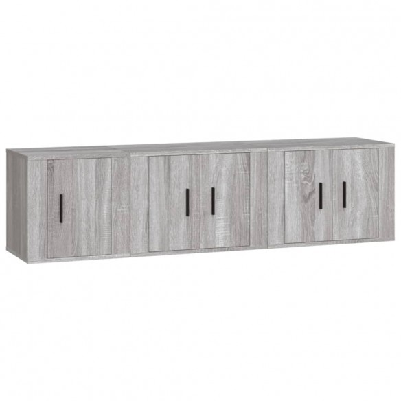 Ensemble de meubles TV 3 pcs Sonoma gris Bois d'ingénierie