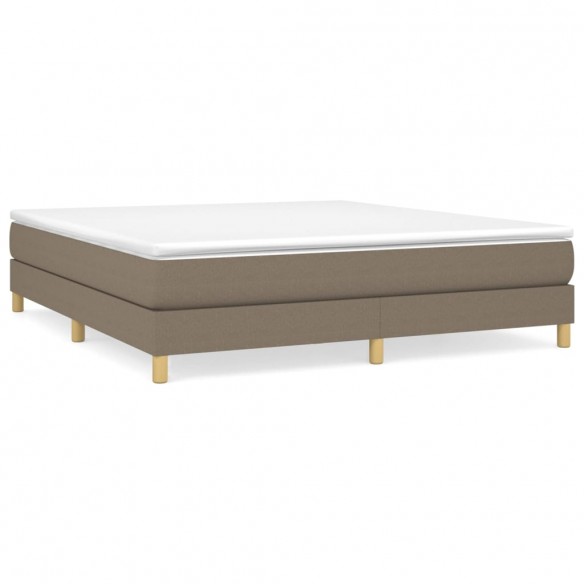 Cadre de lit avec matelas Taupe 160x200 cm Tissu