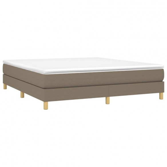 Cadre de lit avec matelas Taupe 160x200 cm Tissu