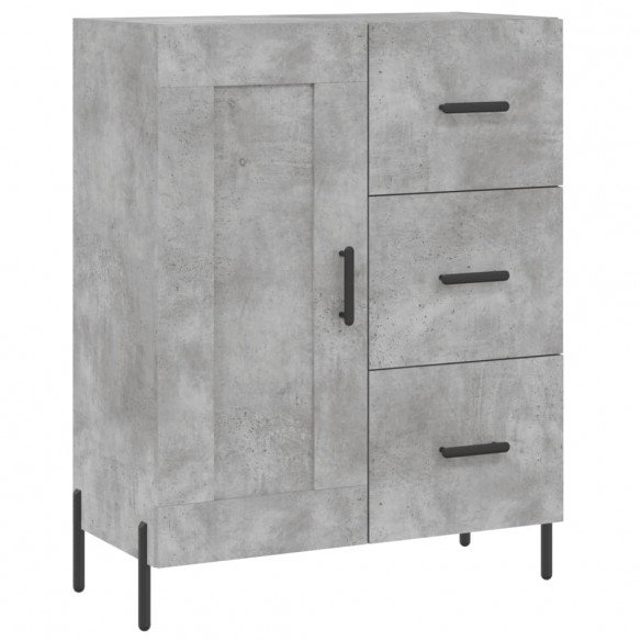 Buffet gris béton 69,5x34x90 cm bois d'ingénierie