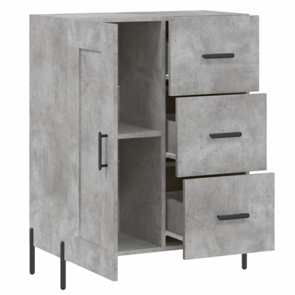 Buffet gris béton 69,5x34x90 cm bois d'ingénierie