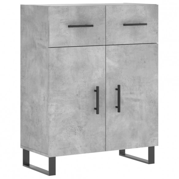 Buffet haut Gris béton 69,5x34x180 cm Bois d'ingénierie