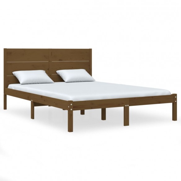 Cadre de lit Marron miel Bois massif 120x190 cm Petit Double