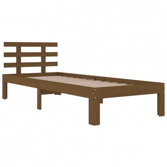 Cadre de lit Marron miel Bois massif 100x200 cm