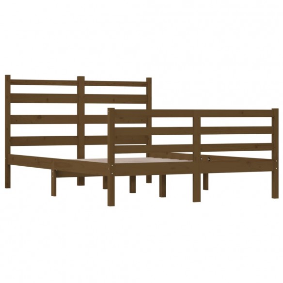 Cadre de lit Bois de pin massif 140x200 cm Marron miel