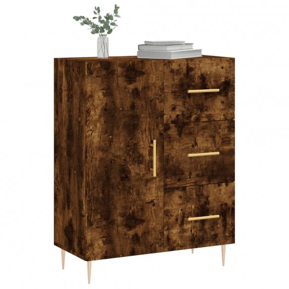 Buffet chêne fumé 69,5x34x90 cm bois d'ingénierie