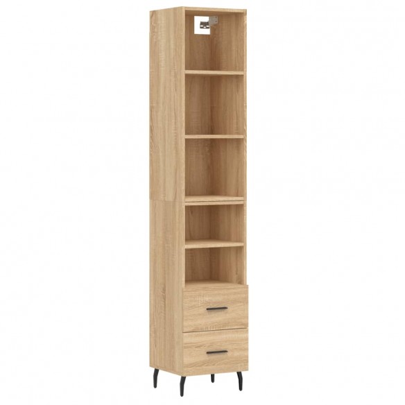 Buffet haut Chêne sonoma 34,5x34x180 cm Bois d'ingénierie