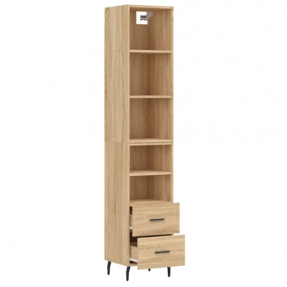 Buffet haut Chêne sonoma 34,5x34x180 cm Bois d'ingénierie