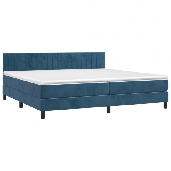 Cadre de lit avec matelas LED Bleu foncé 200x200 cm