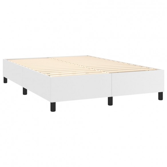 Cadre de lit avec matelas Blanc 140x200cm Similicuir