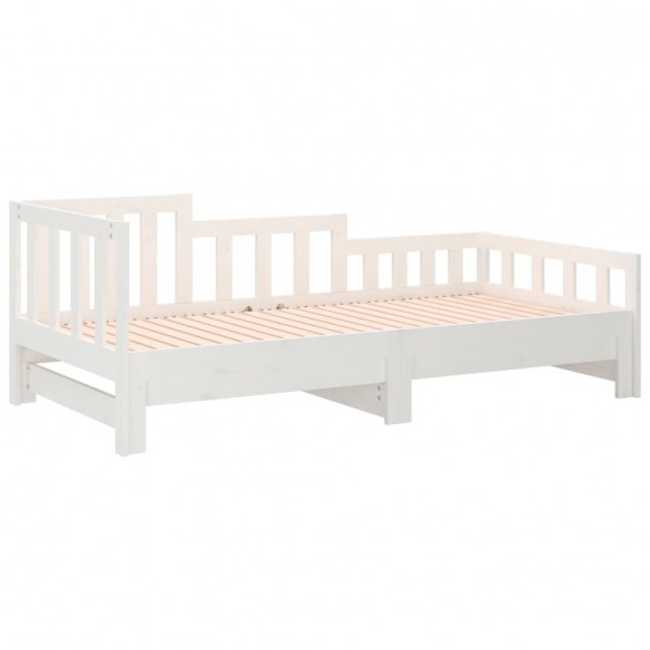 Lit coulissant Blanc 2x(90x200) cm Bois de pin massif