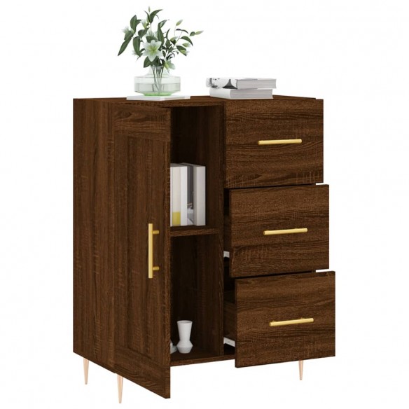 Buffet chêne marron 69,5x34x90 cm bois d'ingénierie