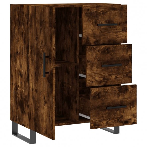 Buffet chêne fumé 69,5x34x90 cm bois d'ingénierie