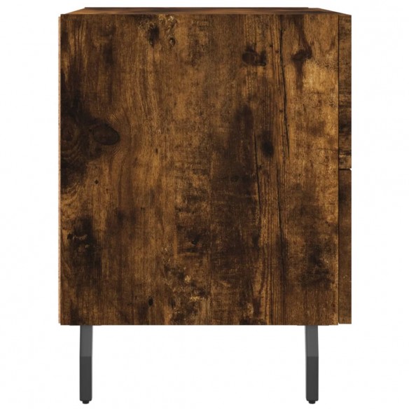 Table de chevet chêne fumé 40x35x47,5 cm bois d’ingénierie