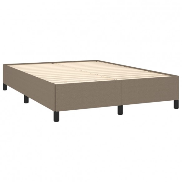 Cadre de lit avec matelas Taupe 140x200 cm Tissu