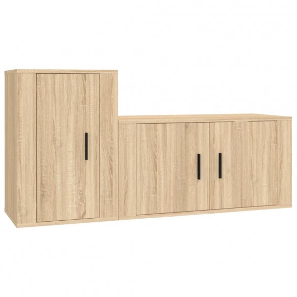 Ensemble de meubles TV 2 pcs chêne sonoma bois d'ingénierie