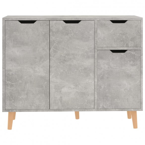 Buffet gris béton 90x30x72 cm bois d'ingénierie