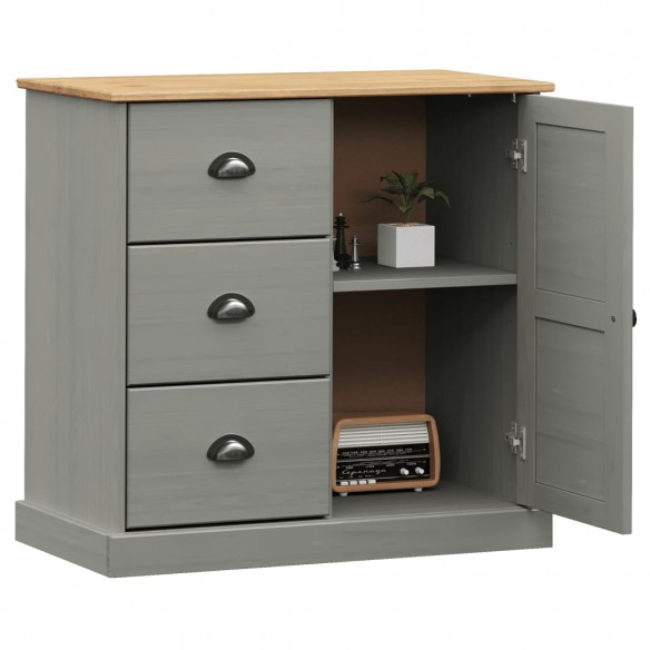 Buffet avec tiroirs VIGO 78x40x75 cm gris bois massif de pin