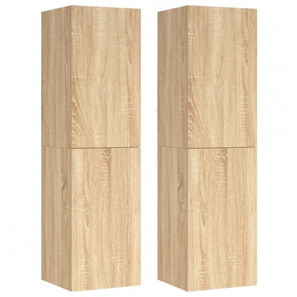 Meubles TV 2 pcs Chêne sonoma 30,5x30x110 cm Aggloméré