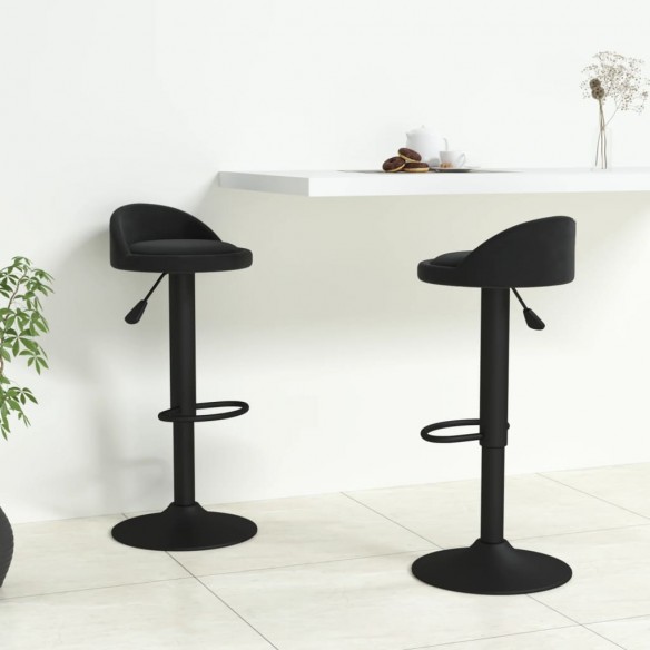 Tabourets de bar 2 pcs Noir Velours