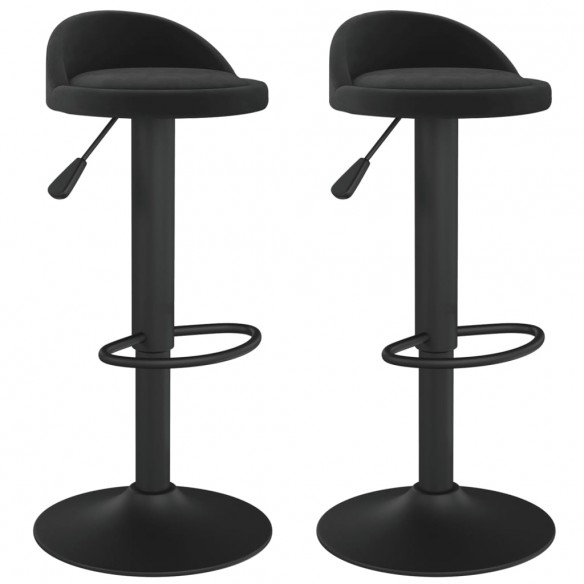 Tabourets de bar 2 pcs Noir Velours