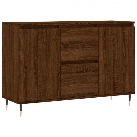 Buffet chêne marron 104x35x70 cm bois d'ingénierie