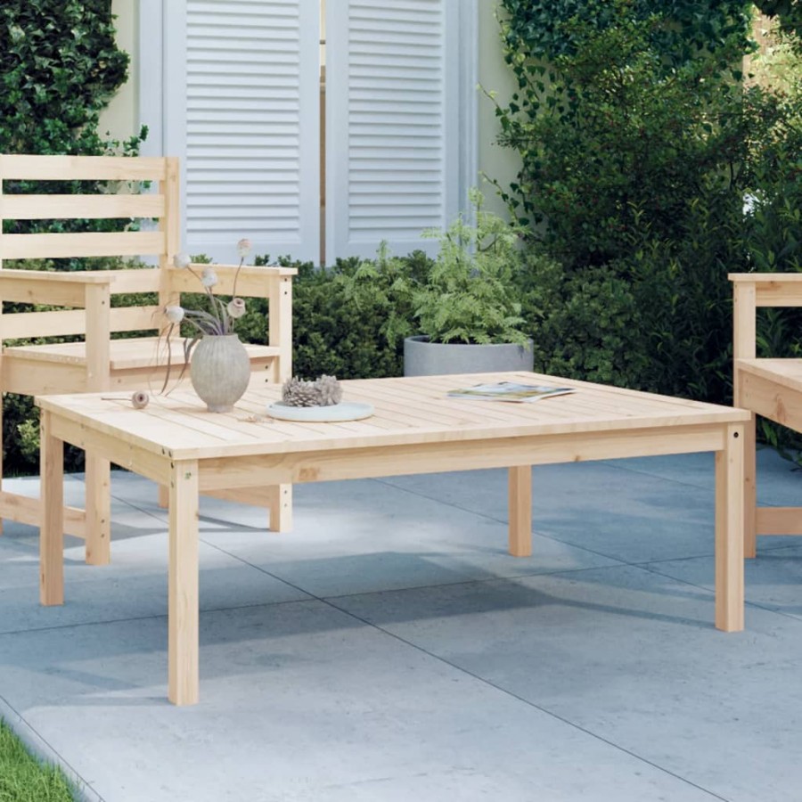 Table de jardin 121x82,5x45 cm bois massif de pin