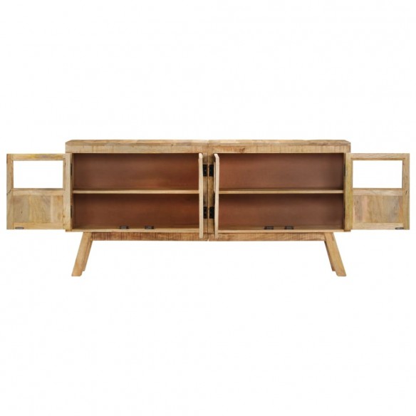 Buffet marron et noir 160x30x76 cm bois massif de manguier