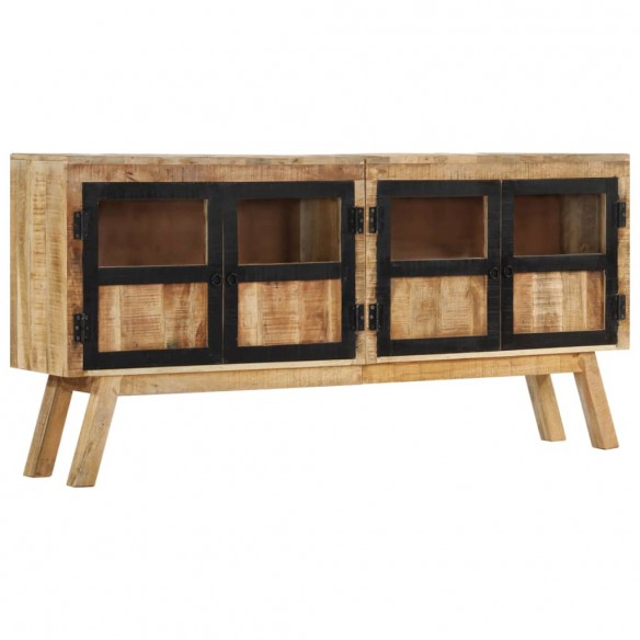 Buffet marron et noir 160x30x76 cm bois massif de manguier