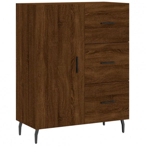 Buffet chêne marron 69,5x34x90 cm bois d'ingénierie