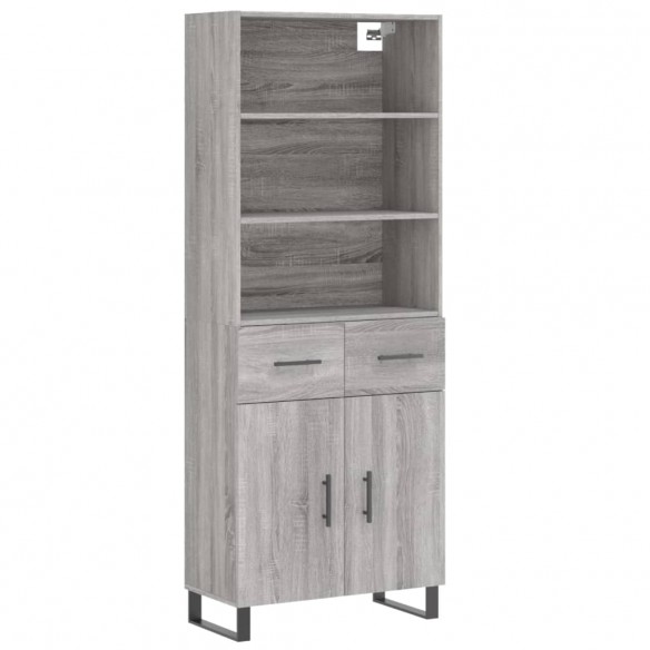 Buffet haut Sonoma gris 69,5x34x180 cm Bois d'ingénierie